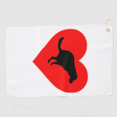 犬のウンチハート ゴルフタオル (横)