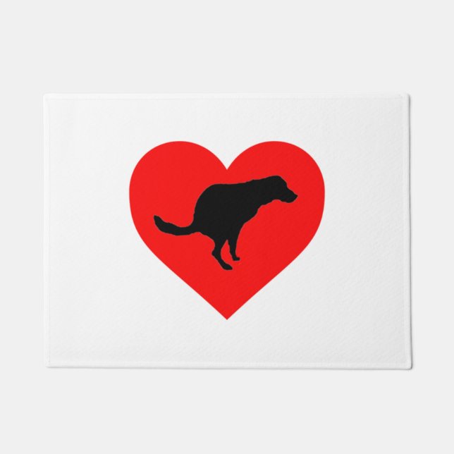 犬のウンチハート ドアマット (正面)