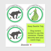 犬のウンチOKごみ缶ステッカー シール (シート)