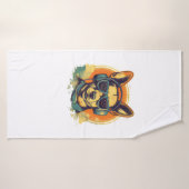 犬のエッセンスを捉えた犬のアートs バスタオル (バスタオル)