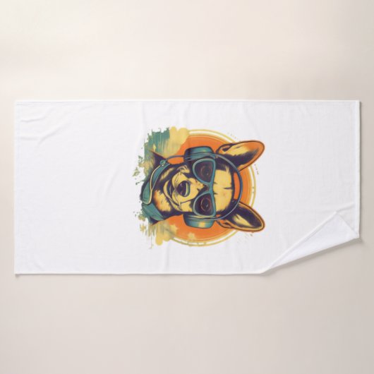 犬のエッセンスを捉えた犬のアートs バスタオル (バスタオル)