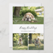 犬のエレガント写真クリスマスハッピーハウリデイズペット シーズンカード (正面)