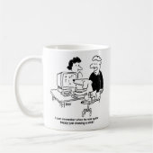 犬のオーナーと犬のコンピュータ コーヒーマグカップ (左)