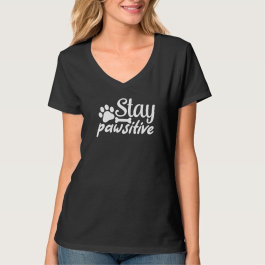 犬のオーナーステイポーシティブポーズステイ前向きプン1 Tシャツ (正面)
