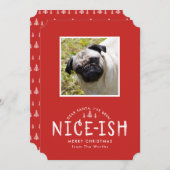 犬のオーナー用のペおもしろいットクリスマスカード シーズンカード (正面/裏面)