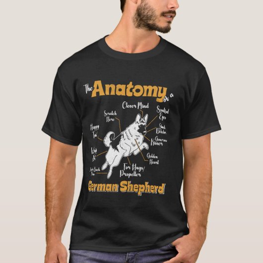 犬のオーナー解剖学ドイツ羊飼いおもしろい犬D Tシャツ (正面)