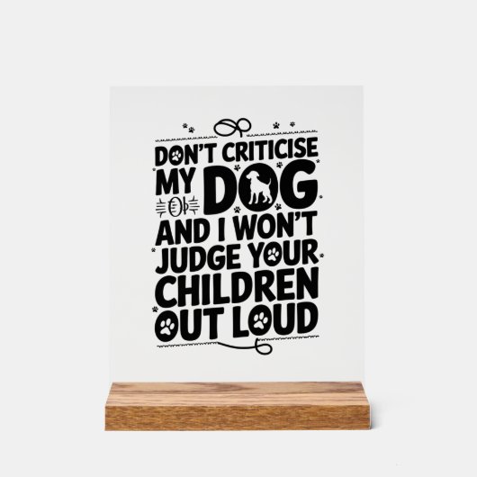 犬のオーナー警告の アクリルサイン (正面)