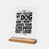 犬のオーナー警告の アクリルサイン (傾斜)