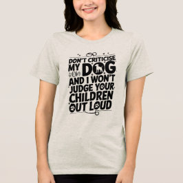 犬のオーナー警告の トライブレンドＴシャツ
