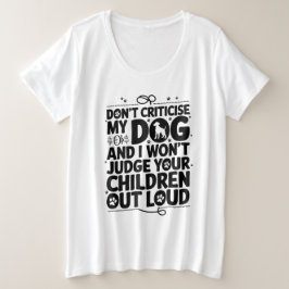 犬のオーナー警告の プラスサイズTシャツ