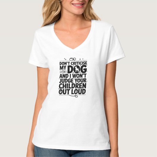 犬のオーナー警告の Tシャツ (正面)