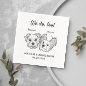 犬のカクテルを二つ結婚やらない スタンダードカクテルナプキン