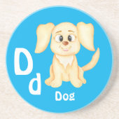 犬のカスタマイズABC: 文字D - 名前を入力 コースター (正面)