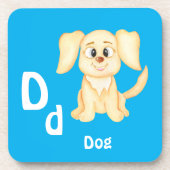 犬のカスタマイズABC: 文字D - 名前を入力 コースター (正面)