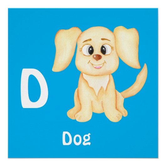 犬のカスタマイズABC: 文字D - 名前を入力 ポスター (正面)