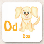犬のカスタマイズABC: 文字D - 名前を追加 コースター (正面)