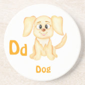 犬のカスタマイズABC: 文字D - 名前を追加 コースター (正面)