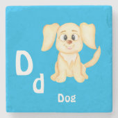 犬のカスタマイズABC: 文字D - 名前を追加 ストーンコースター (正面)