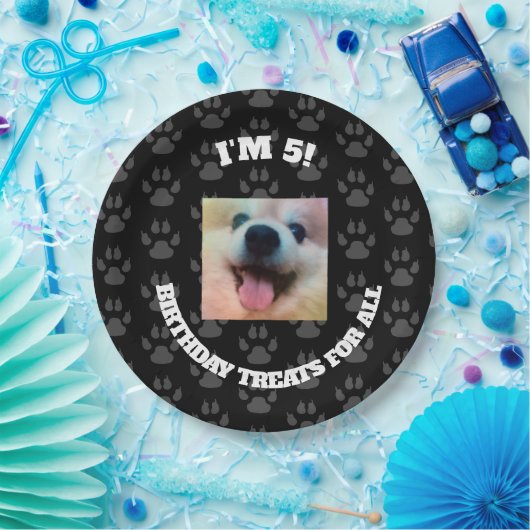 犬のカスタムな写真の誕生会の紙皿 ペーパープレート (パーティー)