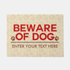 犬のカスタムの文字の用心して下さい ドアマット