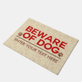 犬のカスタムの文字の用心して下さい ドアマット (アングル)