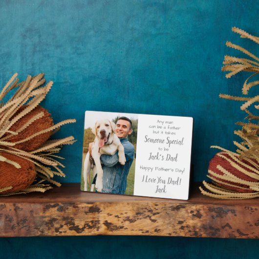 犬のカスタムパパペット写真父の日のプラーク フォトプラーク (側面)