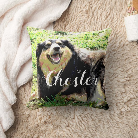 犬のカスタム写真枕を自分のパーソナライズを追加 クッション (ブランケット)
