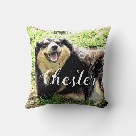 犬のカスタム写真枕を自分のパーソナライズを追加 クッション (裏面)