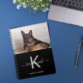 犬のカスタム写真白黒モノグラム ノートブック