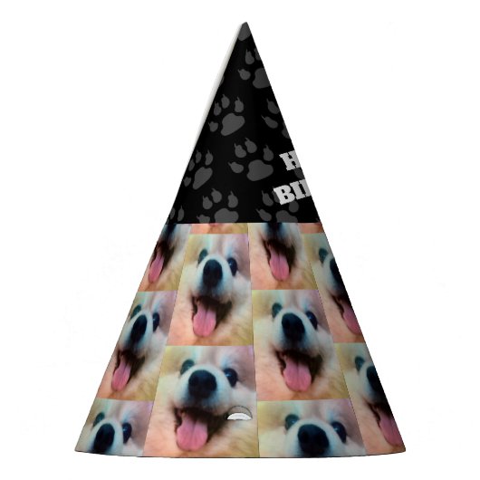 犬のカスタム写真誕生日パーティーハット パーティーハット (左)