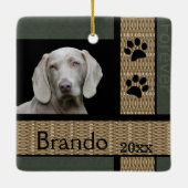 犬のカスタム写真 セラミックオーナメント (裏面)
