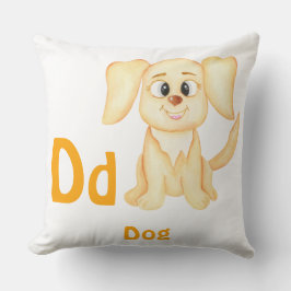 犬のカスタムABC: 文字D - 名前を入れてください クッション