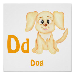 犬のカスタムABC: 文字D - 名前を入れてください ポスター
