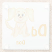 犬のカスタムABC: 文字D - 名前を追加 ガラスコースター (裏面)