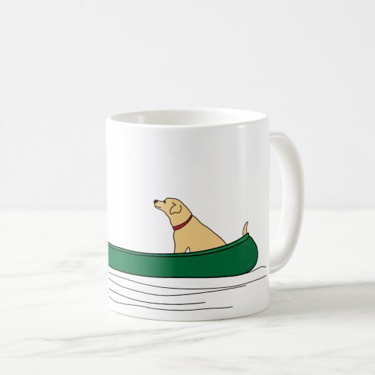 犬のカヌー旅行マグ コーヒーマグカップ (正面右)