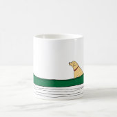 犬のカヌー旅行マグ コーヒーマグカップ (中央)