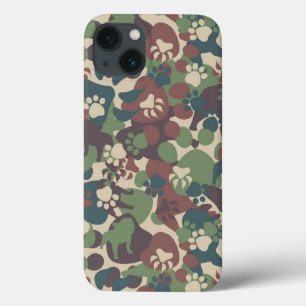 犬のカムフラージュパターン iPhone 13ケース