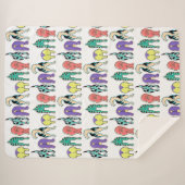 犬のカラフルお尻パターン シェルパブランケット (正面(横))