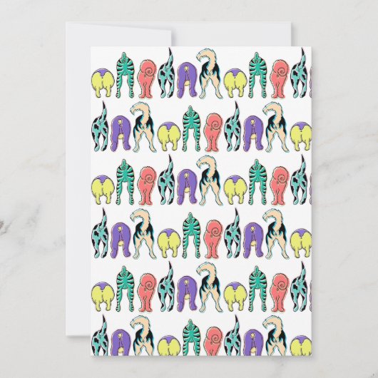 犬のカラフルお尻パターン シーズンカード (正面)