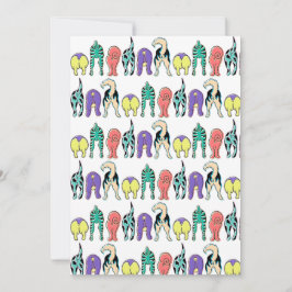 犬のカラフルお尻パターン シーズンカード