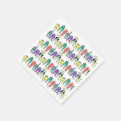 犬のカラフルお尻パターン スタンダードカクテルナプキン (角)