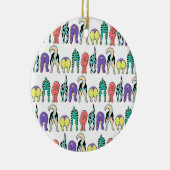 犬のカラフルお尻パターン セラミックオーナメント (右)