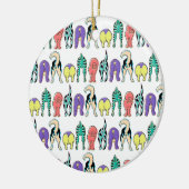 犬のカラフルお尻パターン セラミックオーナメント (左)