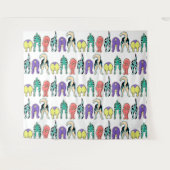 犬のカラフルお尻パターン タペストリー (正面(横))