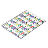 犬のカラフルお尻パターン ノートブック (左側)