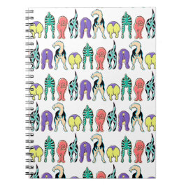 犬のカラフルお尻パターン ノートブック