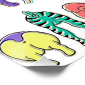 犬のカラフルお尻パターン ポスター (コーナー)