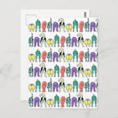 犬のカラフルお尻パターン ポストカード (正面/裏面)