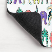 犬のカラフルお尻パターン マウスパッド (コーナー)