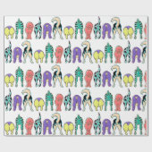 犬のカラフルお尻パターン ラッピングペーパー (フラット)